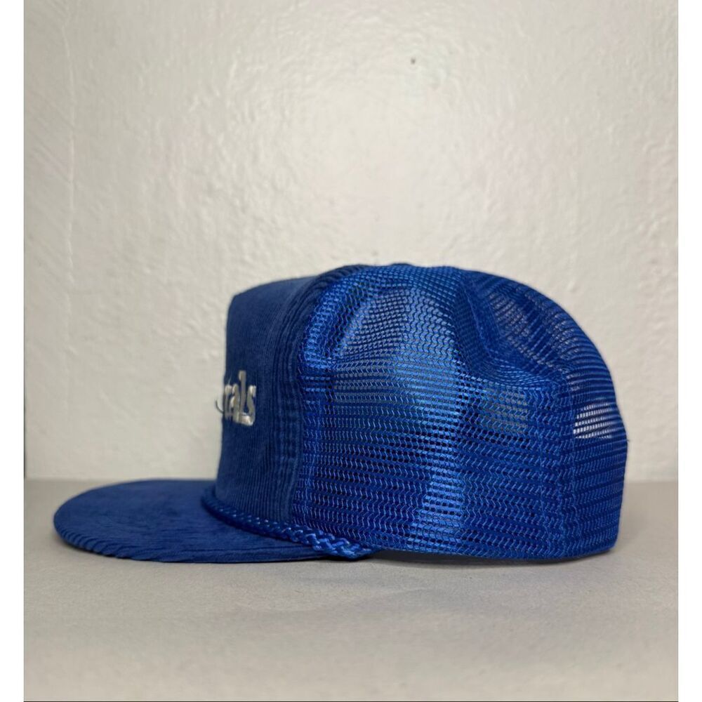 Vintage Us Rentals Corduroy Trucker Hat Blue Snapback View 4